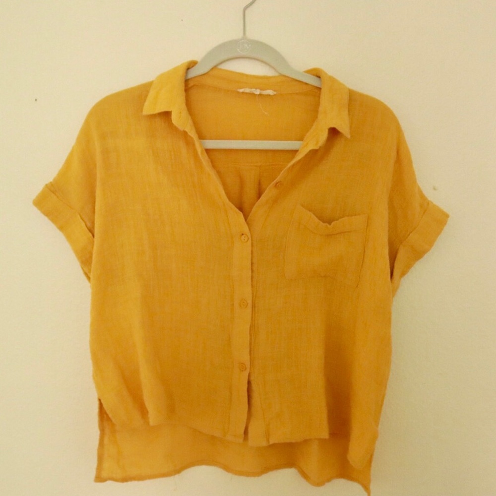 Yellow button up